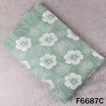 Thread Embroidered Mul Cotton Fabric - F6687