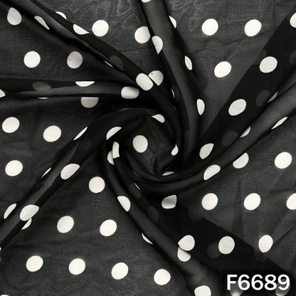 Polka Dot Georgette Fabric - F6689