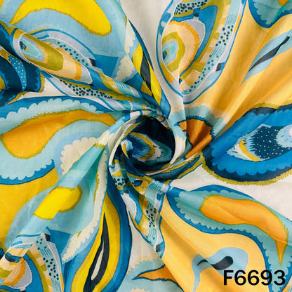 Printed Crepe Satin Fabric - F6693