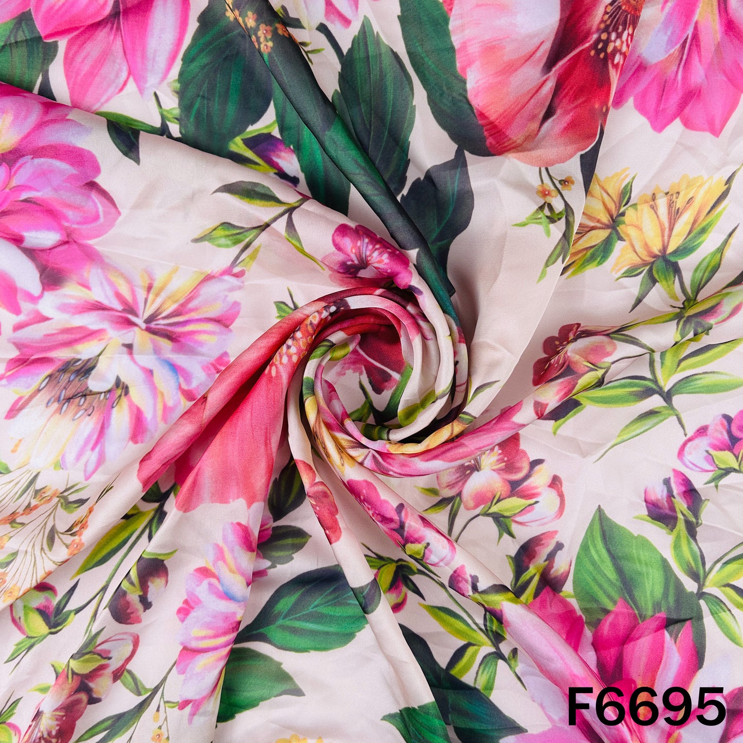 Printed Satin Silk Fabric - F6695