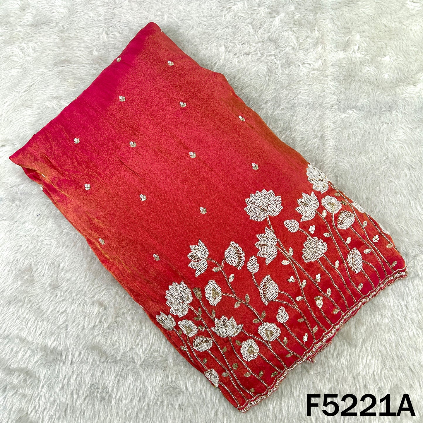 Cut Dana Sequins Moti Work Shimmer Tissue Fabric - F5221