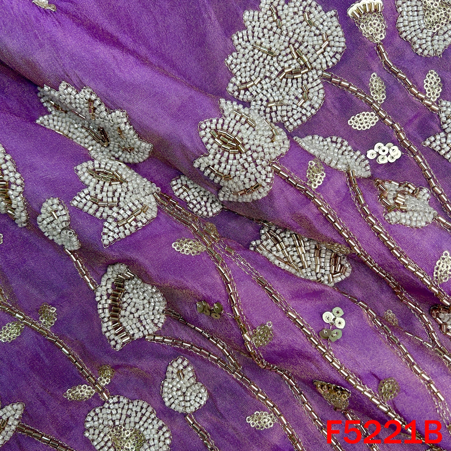 Cut Dana Sequins Moti Work Shimmer Tissue Fabric - F5221