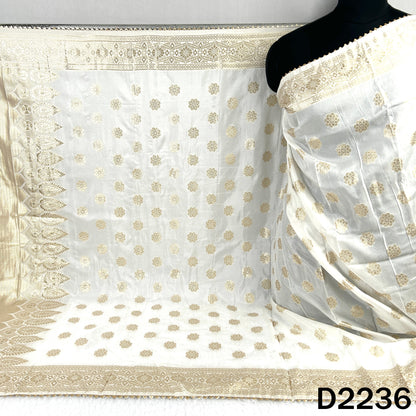 Dyeable Zari work Dola Silk Dupatta-D2236