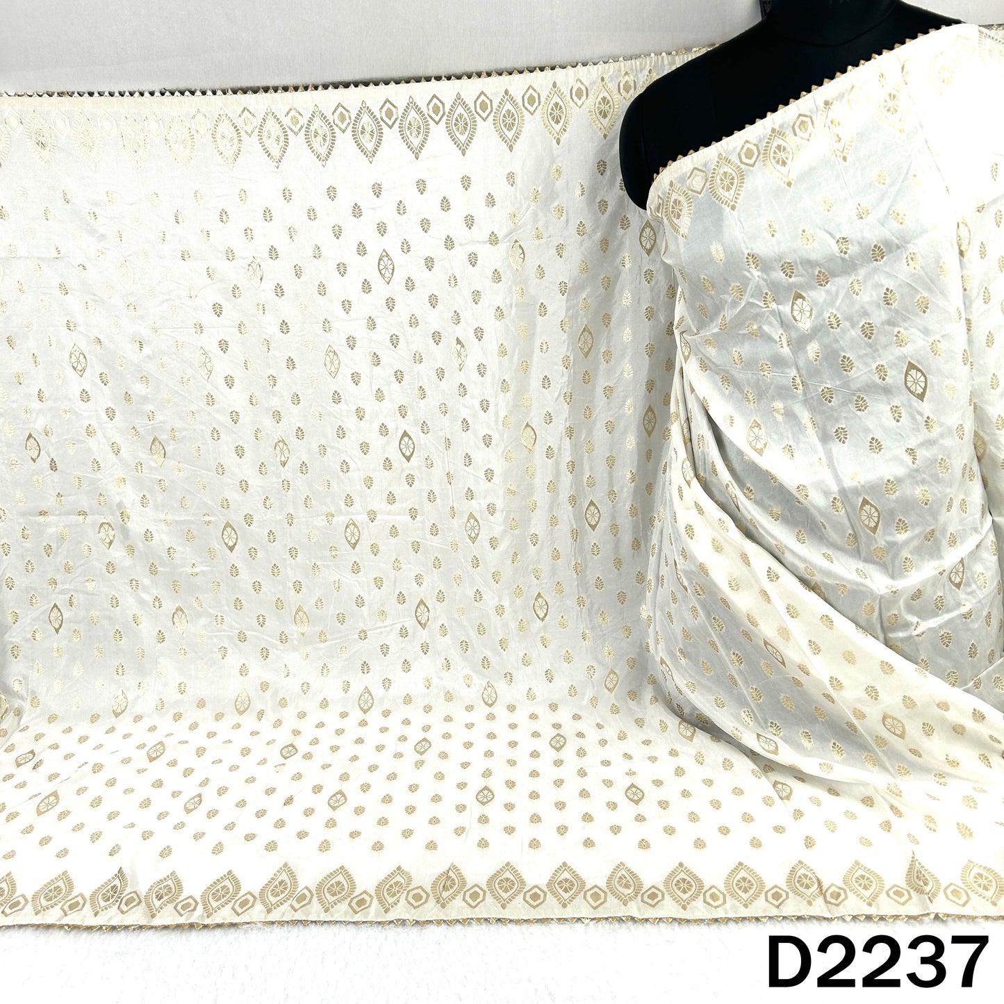Dyeable Zari work Dola Silk Dupatta-D2237