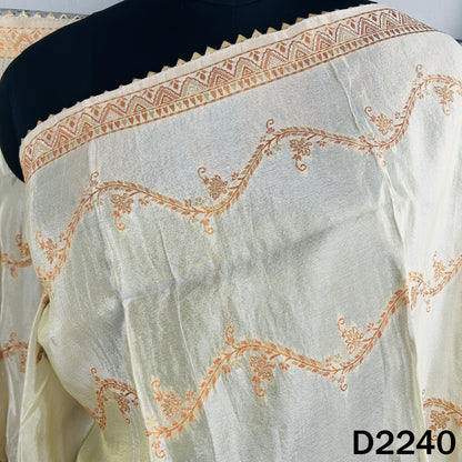 Dyeable Zari work Tissue Silk Dupatta-D2240