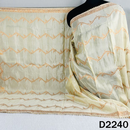 Dyeable Zari work Tissue Silk Dupatta-D2240