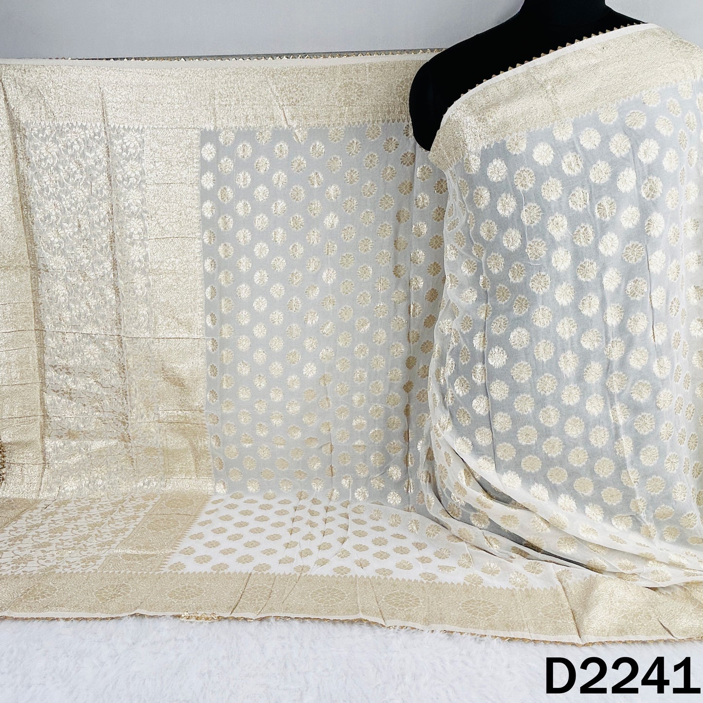 Dyeable Zari Work Georgette Dupatta-D2241