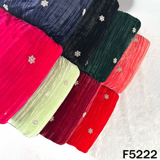 Cut Dana Zari Work Crush Velvet Fabric - F5222