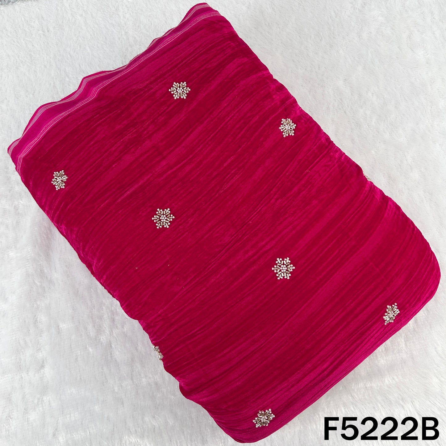 Cut Dana Zari Work Crush Velvet Fabric - F5222