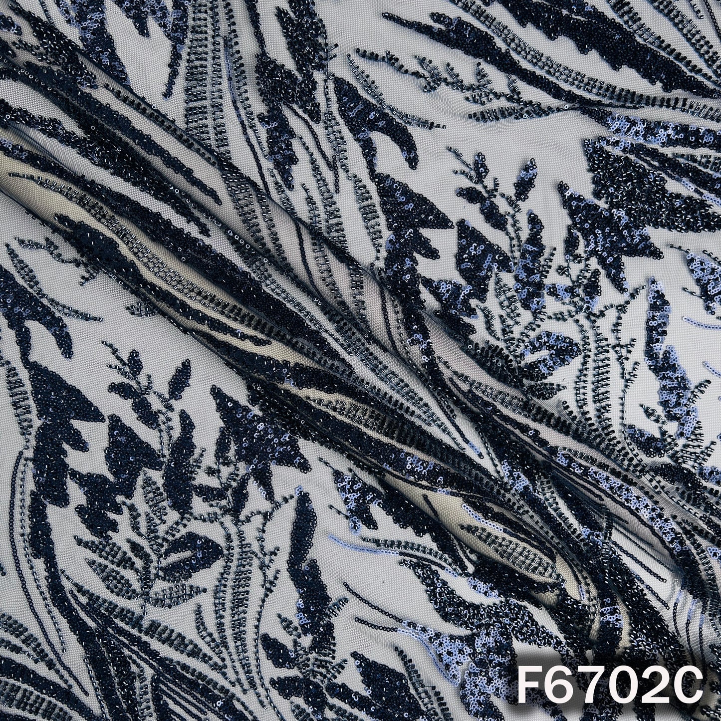 Cut Dana Embroidered Net Fabric - F6702
