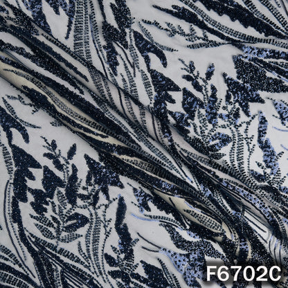 Cut Dana Embroidered Net Fabric - F6702