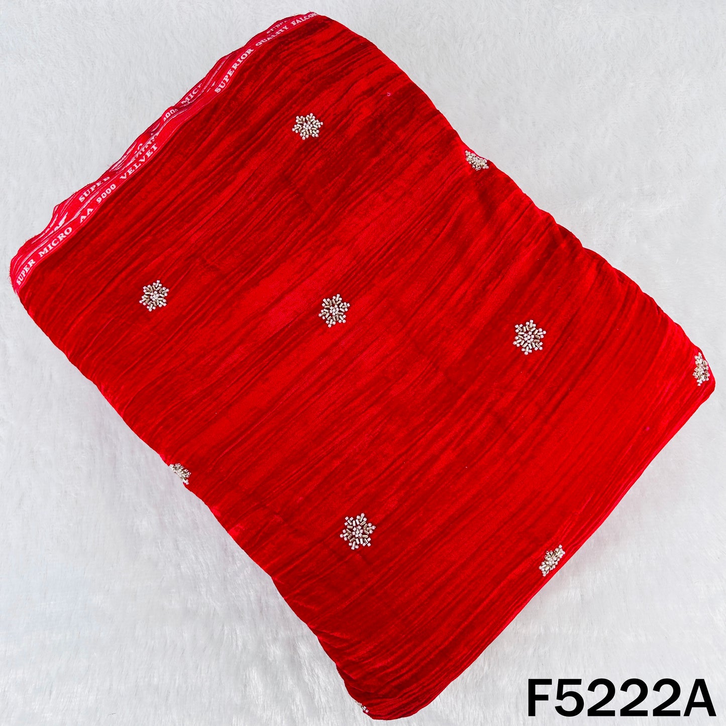 Cut Dana Zari Work Crush Velvet Fabric - F5222