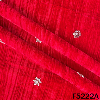 Cut Dana Zari Work Crush Velvet Fabric - F5222
