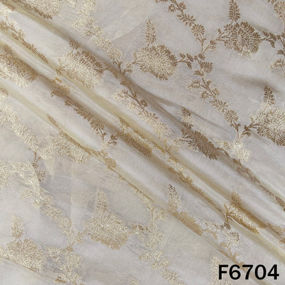 Dyeable Zari Shimmer Tissue Fabric - F6704