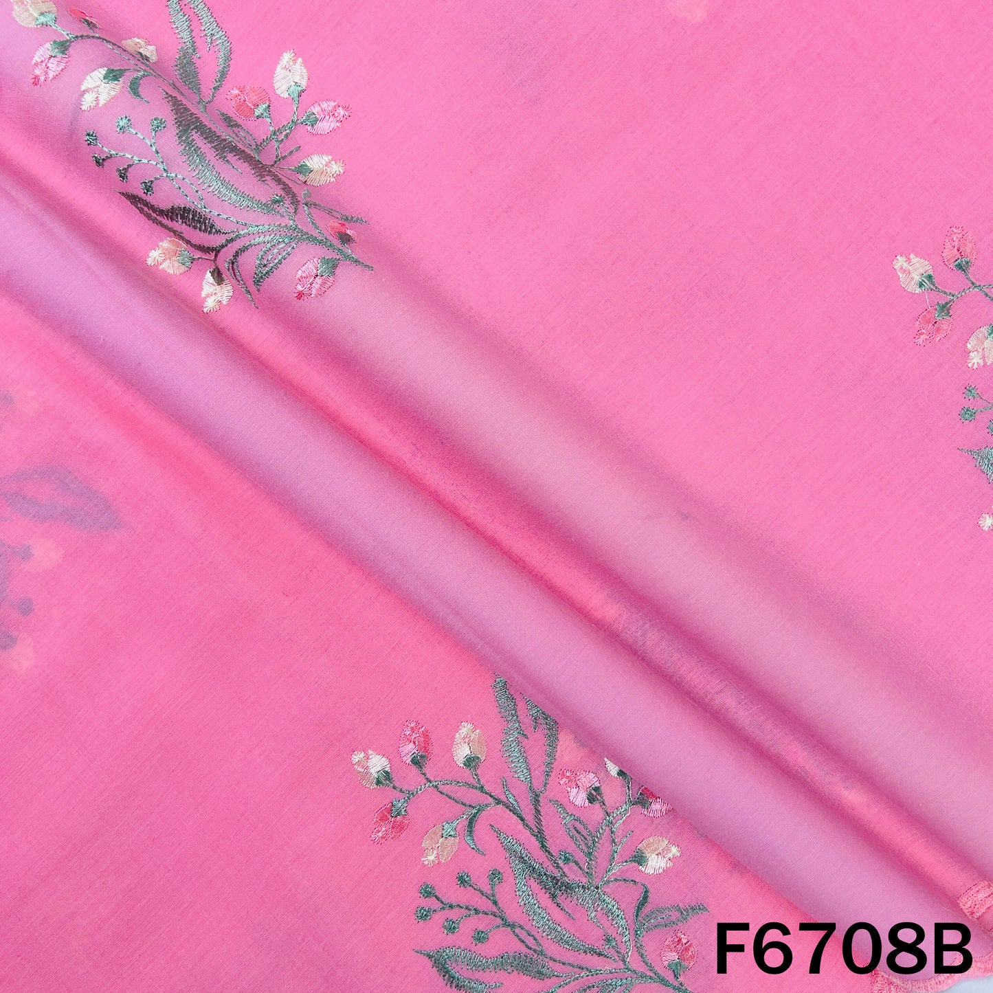 Thread Embroidered Cotton Fabric - F6708