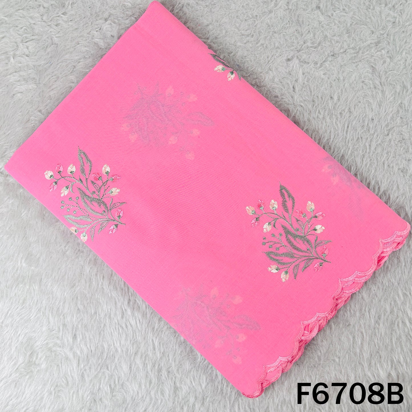 Thread Embroidered Cotton Fabric - F6708