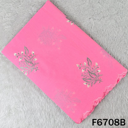 Thread Embroidered Cotton Fabric - F6708