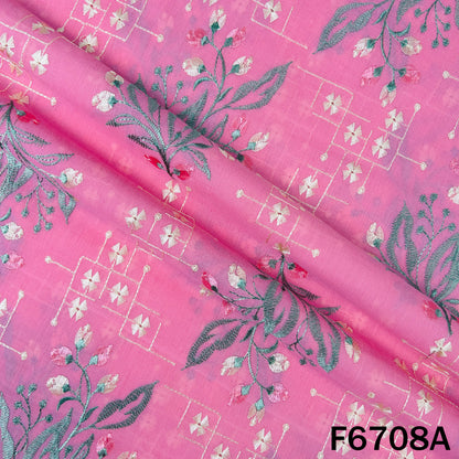 Thread Embroidered Cotton Fabric - F6708