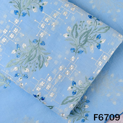 Thread Embroidered Cotton Fabric - F6709