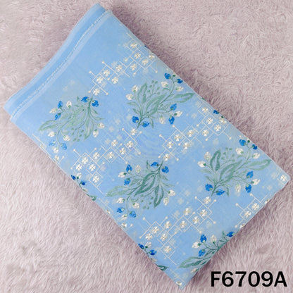 Thread Embroidered Cotton Fabric - F6709