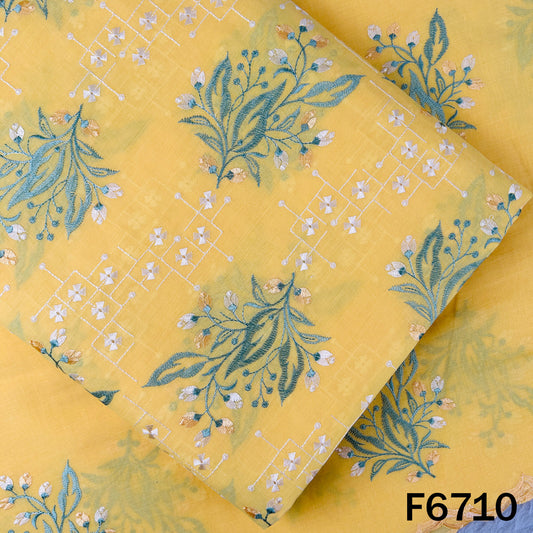 Thread Embroidered Cotton Fabric - F6710