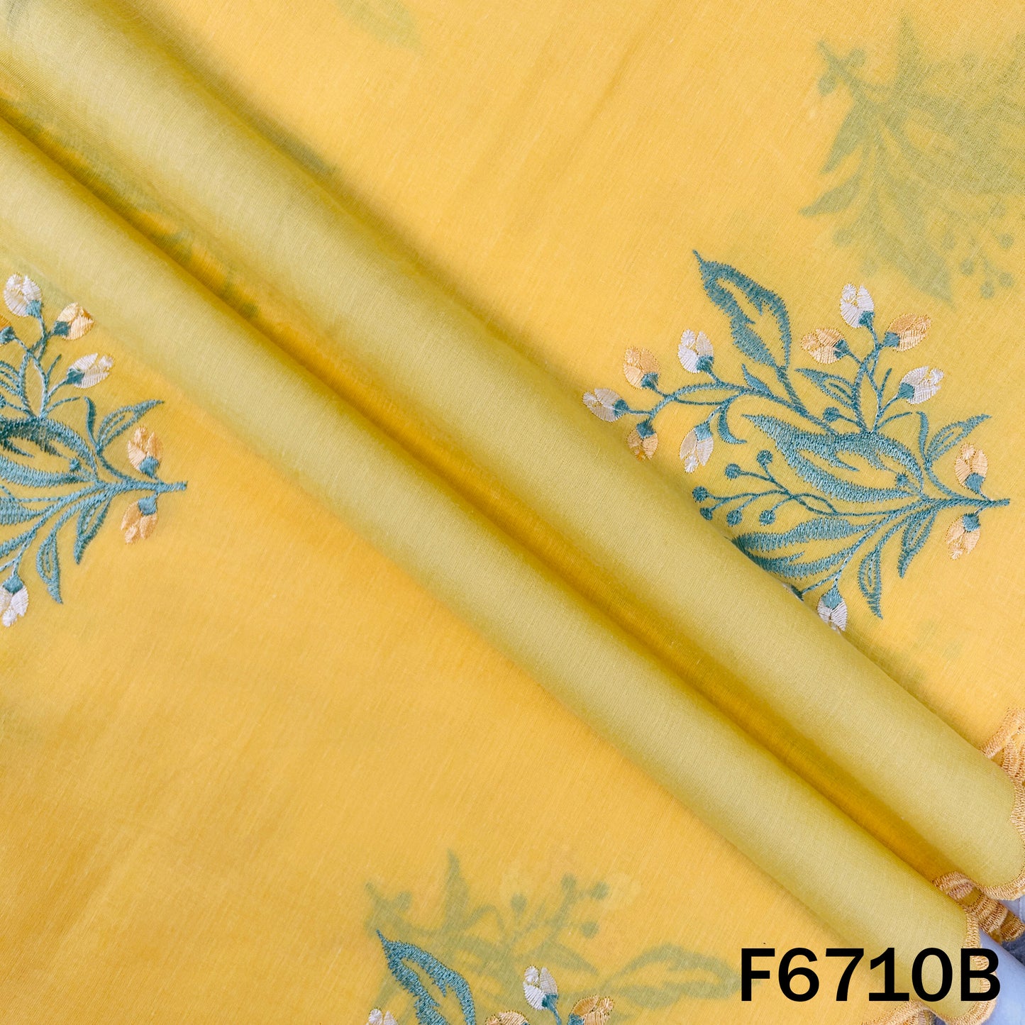 Thread Embroidered Cotton Fabric - F6710