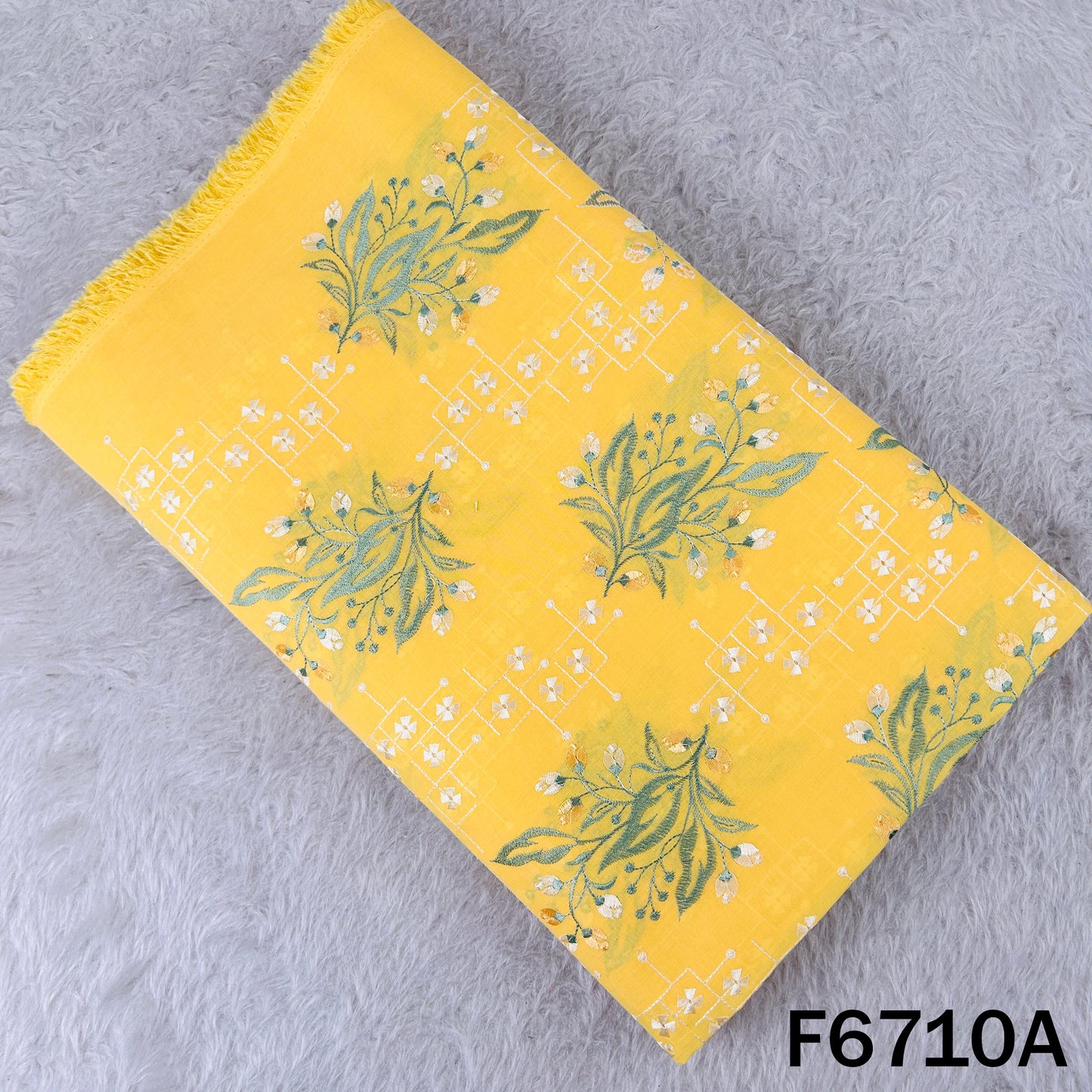 Thread Embroidered Cotton Fabric - F6710