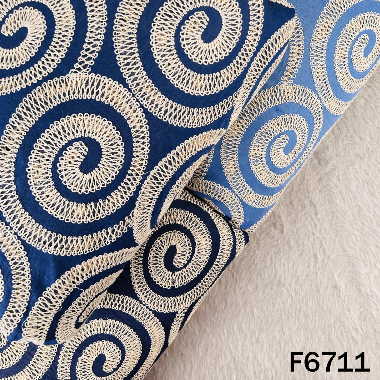 Crochet Work Denim Fabric - F6711