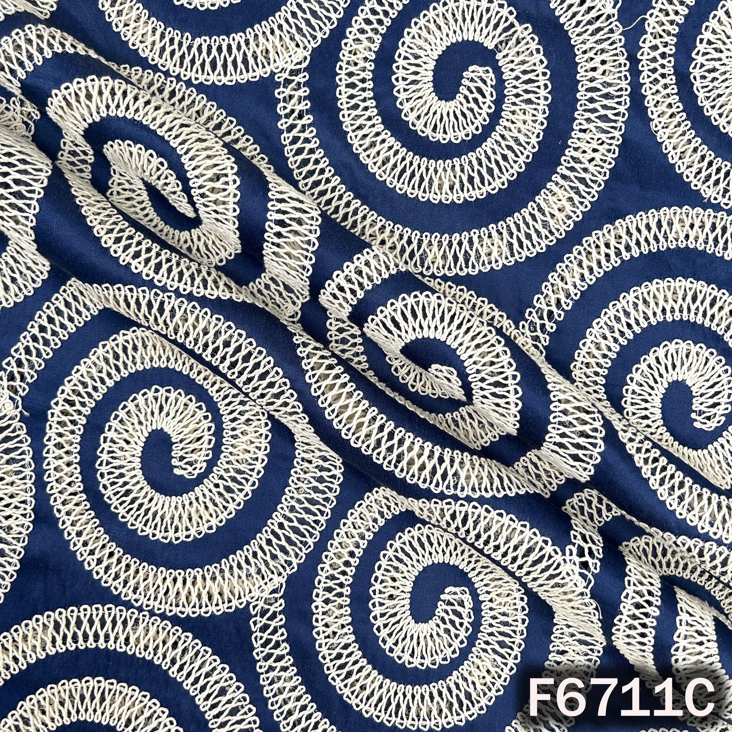 Crochet Work Denim Fabric - F6711