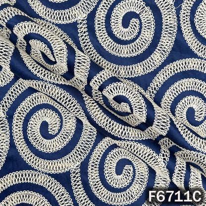 Crochet Work Denim Fabric - F6711