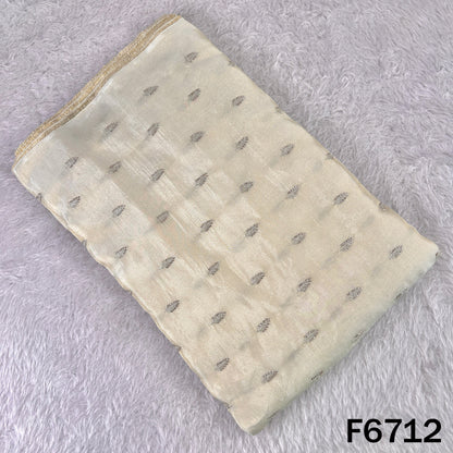 Dyeable Cut Dana Zari Embroidered Shimmer Tissue Fabric - F6712