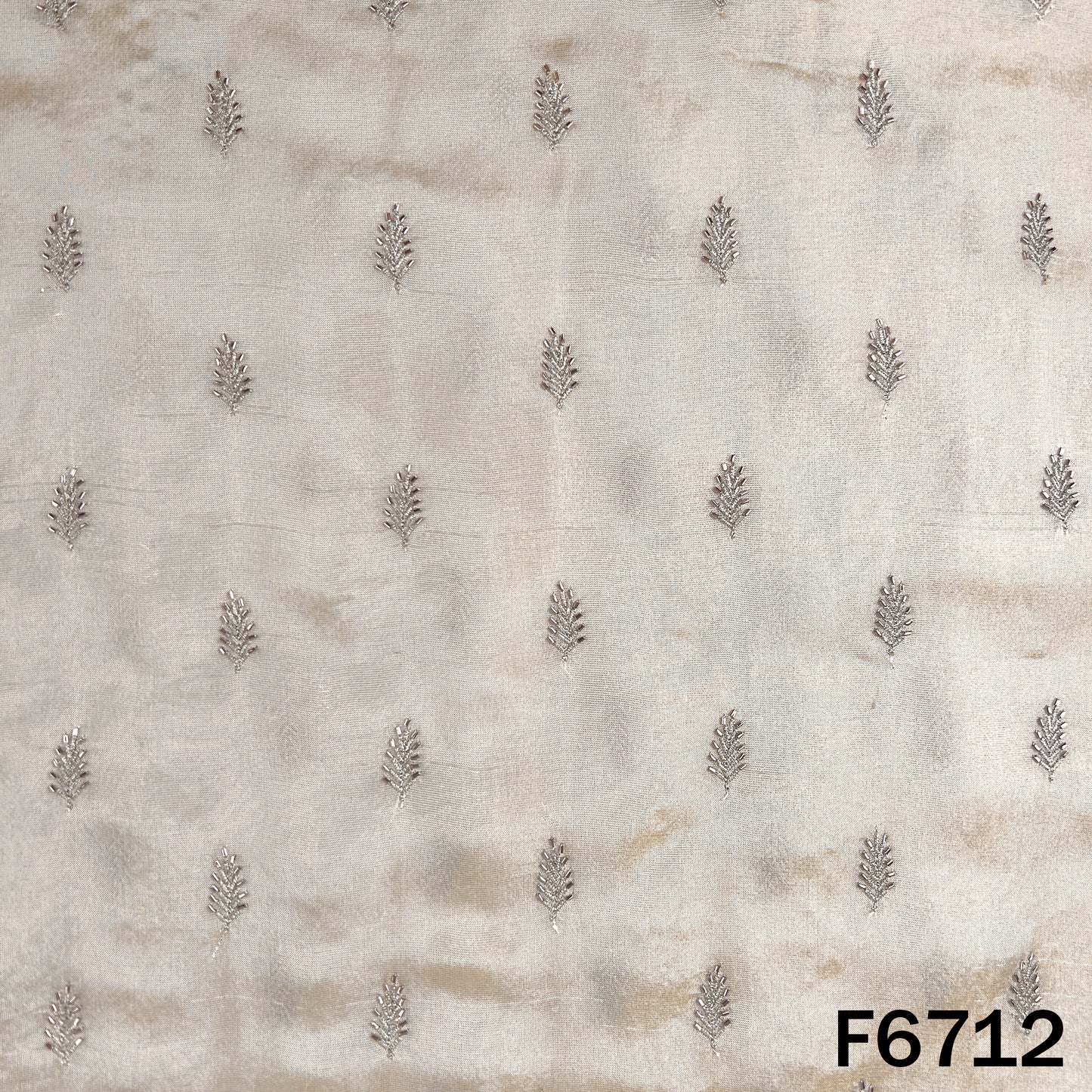 Dyeable Cut Dana Zari Embroidered Shimmer Tissue Fabric - F6712