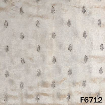 Dyeable Cut Dana Zari Embroidered Shimmer Tissue Fabric - F6712
