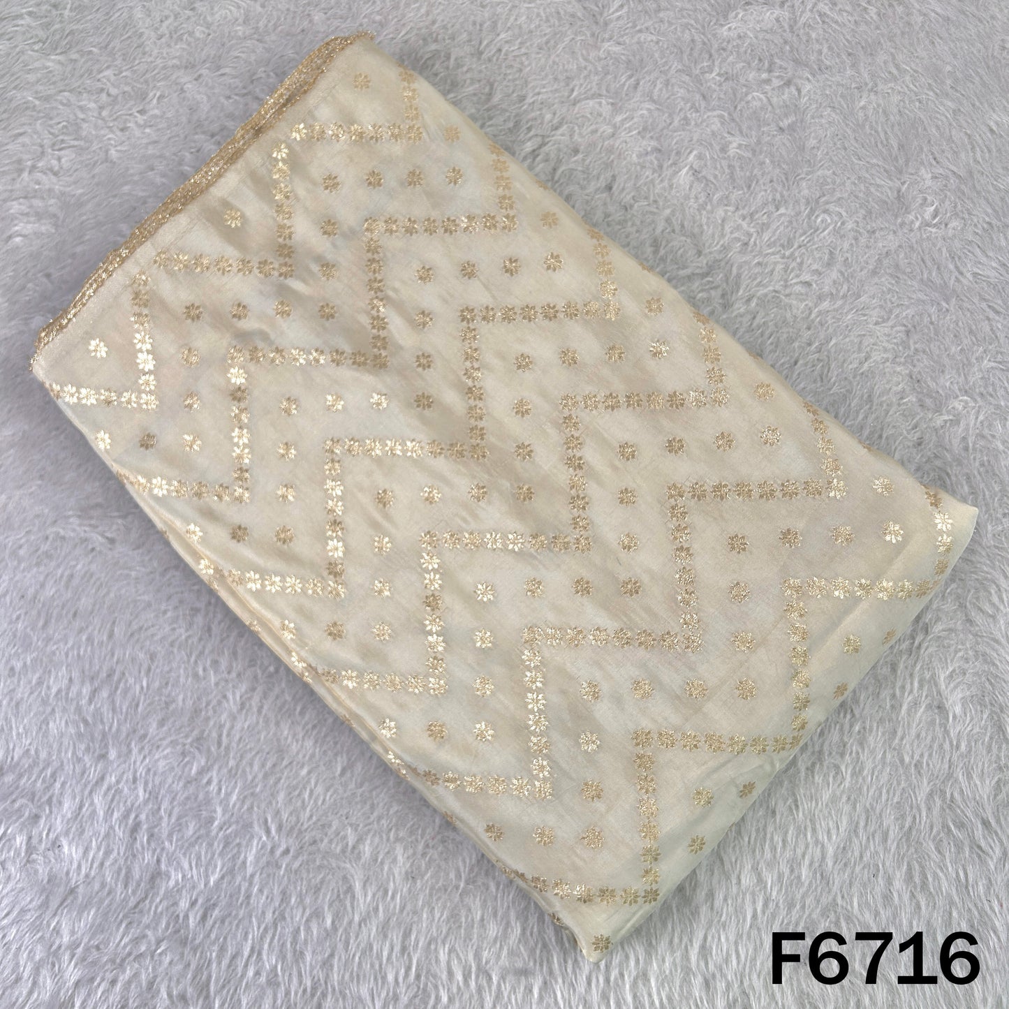 Dyeable Zari Shimmer Tissue Fabric - F6716