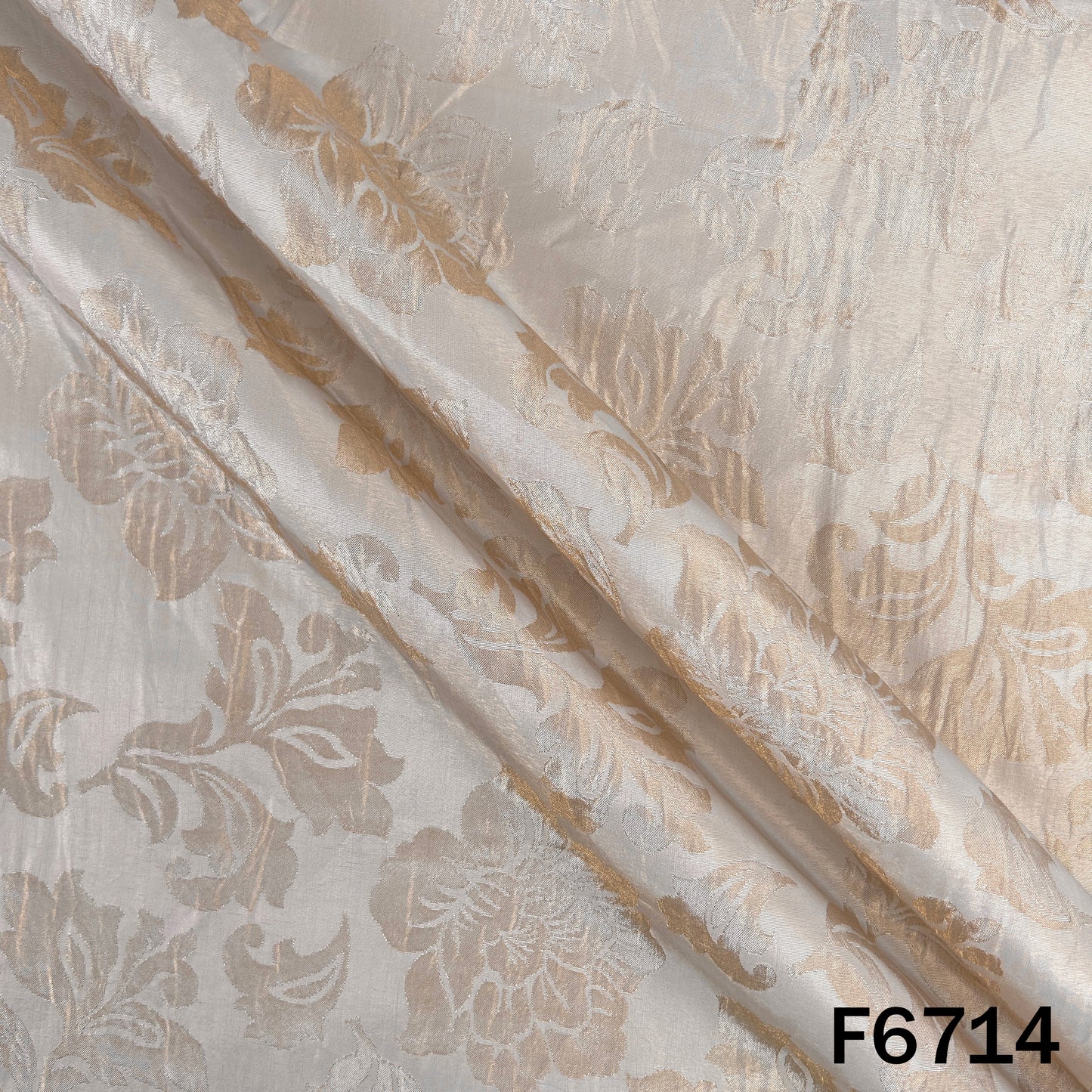 Dyeable Self Jacquard Shimmer Tissue Fabric - F6714