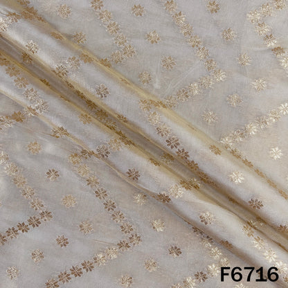 Dyeable Zari Shimmer Tissue Fabric - F6716