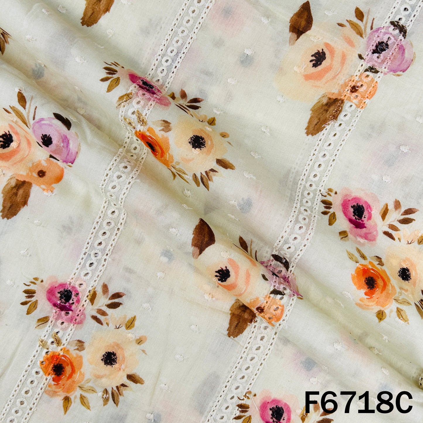 Digital Print Hakoba Cambric Cotton Fabric - F6718
