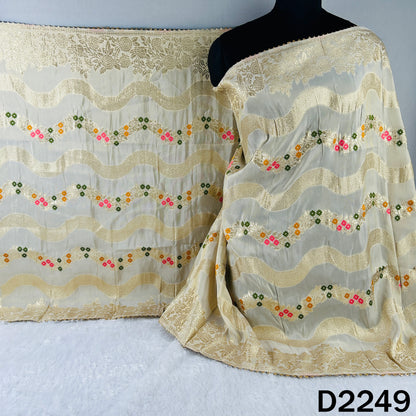 Dyeable Zari Work Shimmer Tissue Dupatta - D2249