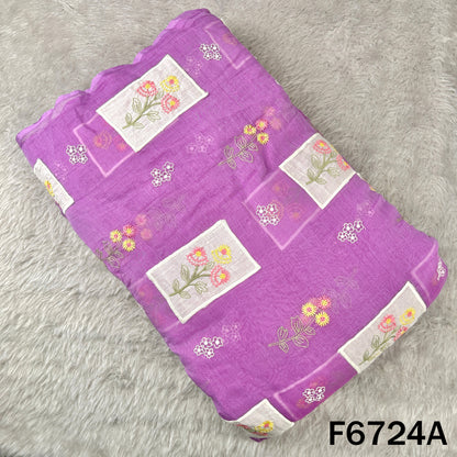 Thread Embroidered Mul Chanderi Fabric - F6724