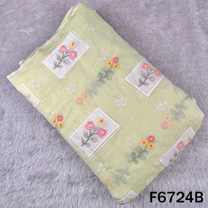 Thread Embroidered Mul Chanderi Fabric - F6724