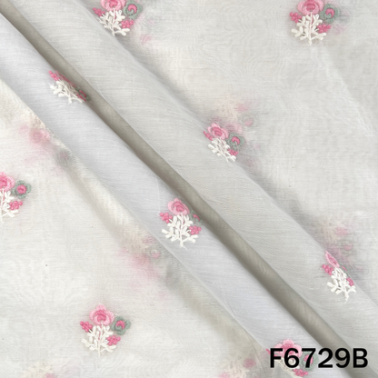 Thread Sequins Embroidered Mul Chanderi Fabric - F6729