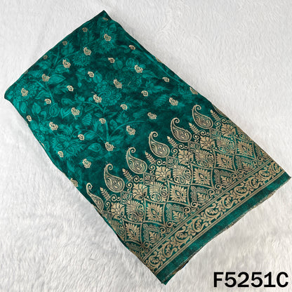 Zari Work Positional Print Jacquard Dola Silk Fabric - F5251