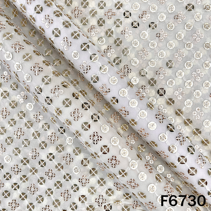 Dyeable Thread Sequins Embroidered Georgette Fabric - F6730