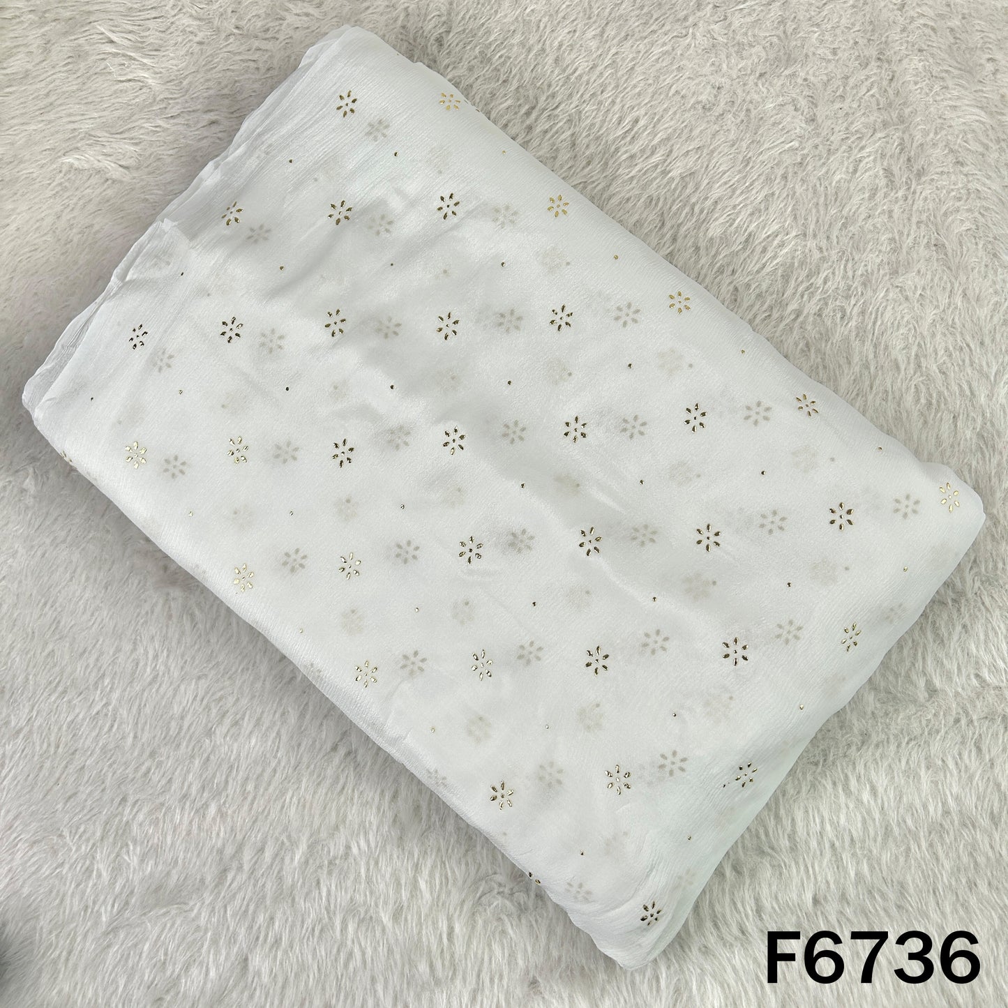 Dyeable Pasted Mukaish Chinnon Chiffon Fabric - F6736