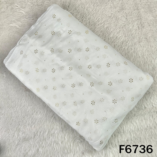 Dyeable Pasted Mukaish Chinnon Chiffon Fabric - F6736