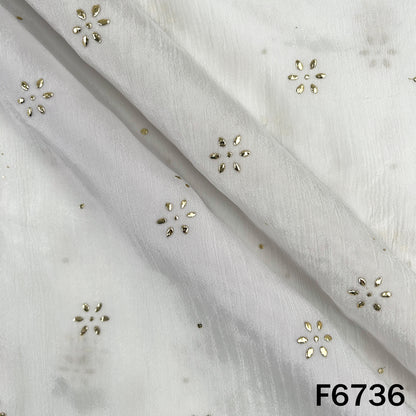 Dyeable Pasted Mukaish Chinnon Chiffon Fabric - F6736