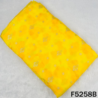 Zari Work Tie Dye Print Dola Silk Fabric - F5258