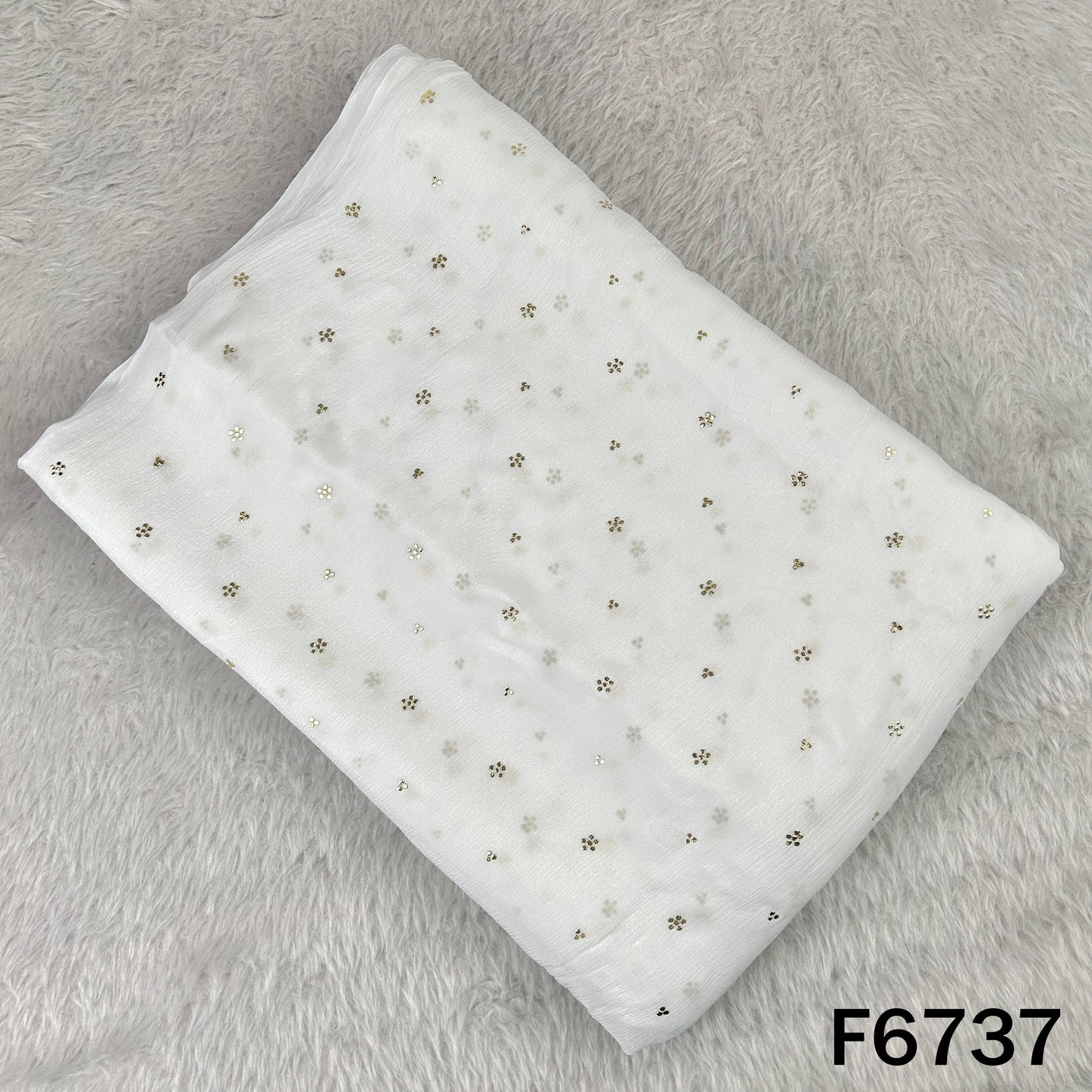 Dyeable Pasted Mukaish Chinnon Chiffon Fabric - F6737