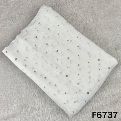 Dyeable Pasted Mukaish Chinnon Chiffon Fabric - F6737