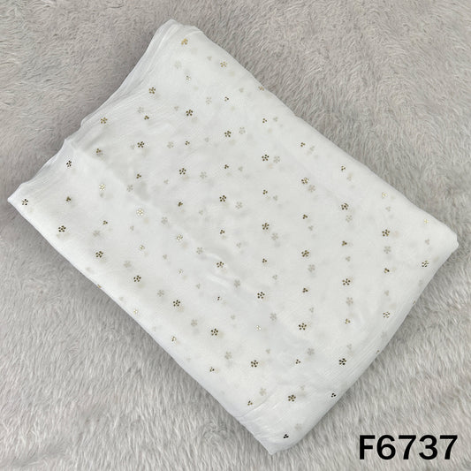 Dyeable Pasted Mukaish Chinnon Chiffon Fabric - F6737